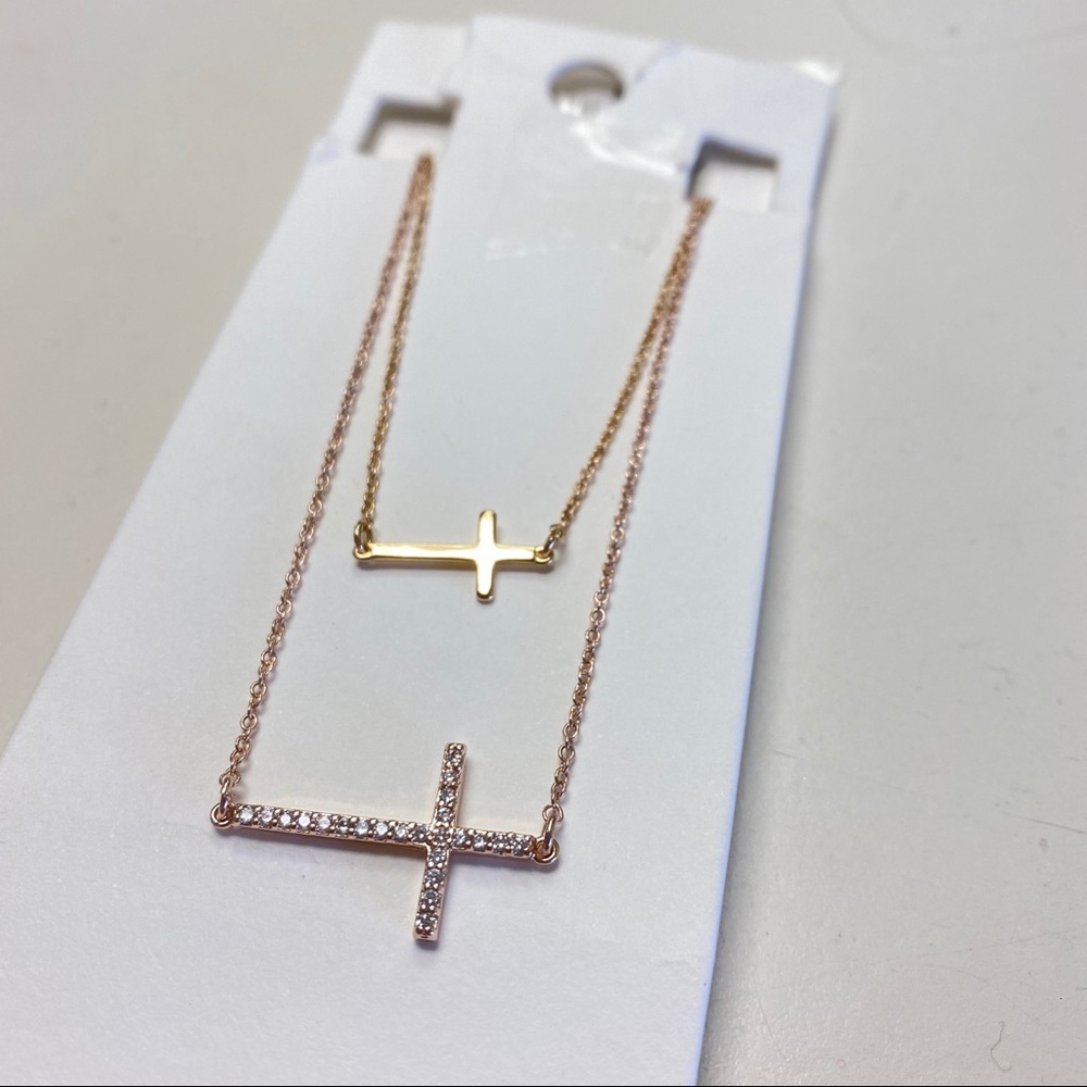 Express Cubic Zirconia Cross Necklaces